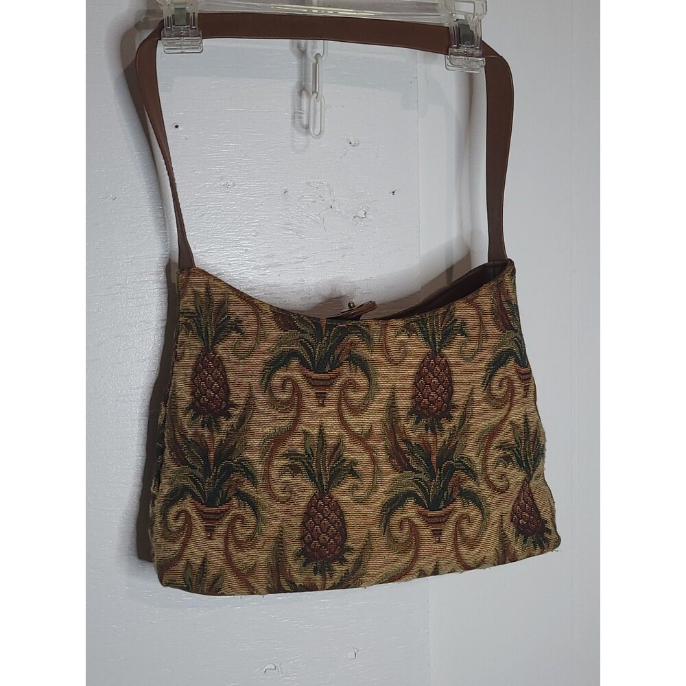 Vintage Bueno Woven Tapestry Pineapple Shoulder Bag Set with Coin Purse